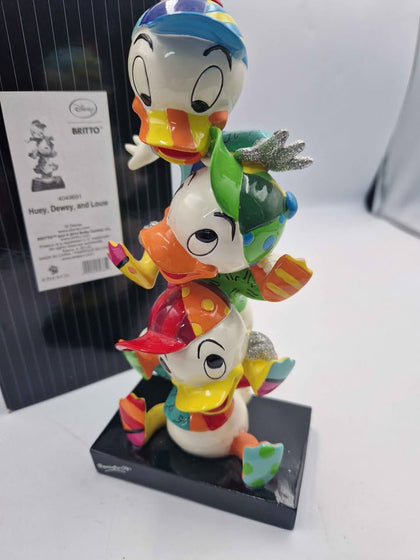 Disney Britto Huey Dewey And Louie Stacked Ornament Collectible 4049691 - Boxed