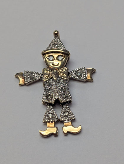 9CT Diamond Clown Pendant