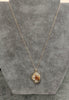 9ct Yellow & White Gold Oval Flower Locket & Chain 18"
