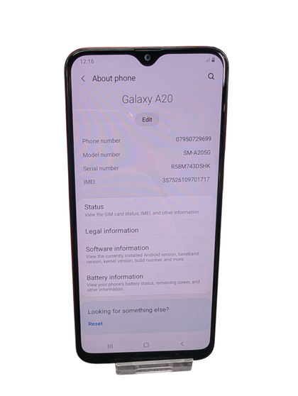 SAMSUNG A20E RED SMART MOBILE PHONE PRESTON STORE