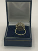 9ct Gold Round Ring With Clear Stones - L