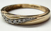 9ct Gold & Diamond Wave Ring Size P