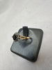 9ct Yellow Gold Band Blue and Clear Gem Ring - Size Q