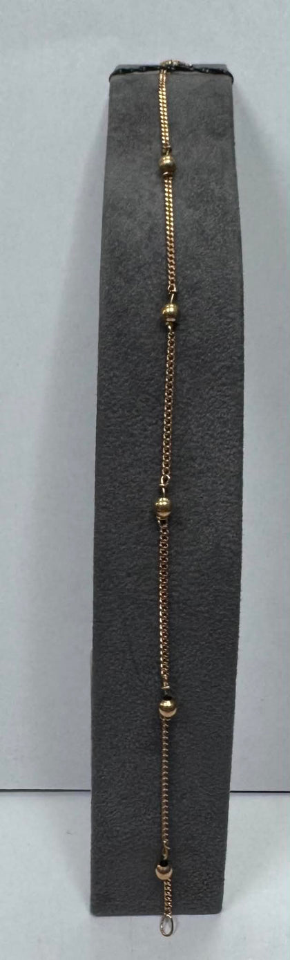 1.9g 9ct Gold Ball Bracelet - SIZE: 8 inches in length, 1mm in width **HALLMARKED**