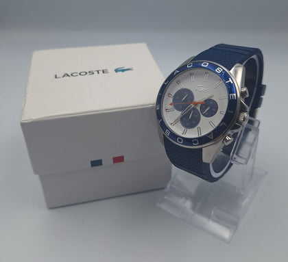 Lacoste Boston Men's Quartz Wrist Watch blue strap in original box