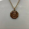9ct Rose Gold Chain and St Christopher Pendant 4.77g 16"