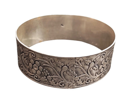 Silver Floral 44gm Bangle