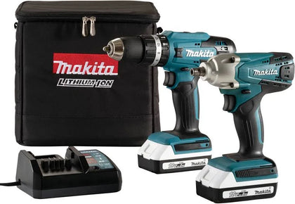 Makita 18V Li-ion Brushed Cordless Combi Drill & Impact Driver DK18922AX2