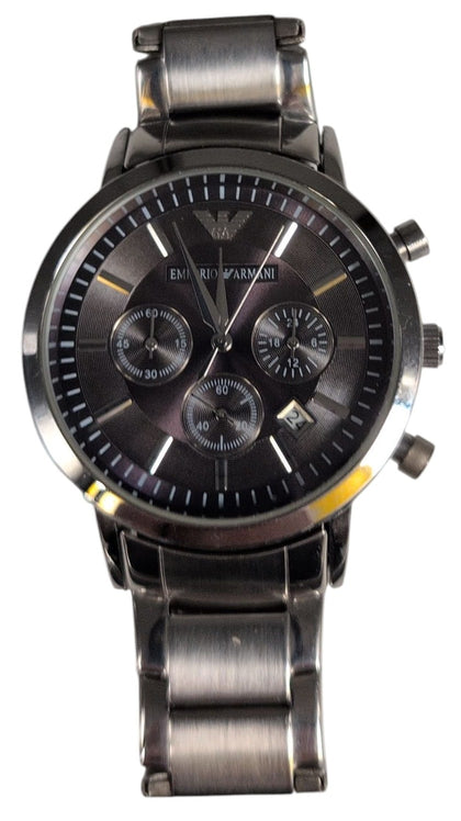 Emporio Armani Watch for Men Quartz 3 sub dial Chronograph Movement with Stainless Steel Links Strap 