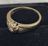 9CT -  Yellow Gold Ring With DIA 0.10k Stone - 2.2G - Size M