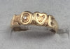 9ct Gold Love Ring With Diamond Size O1/2