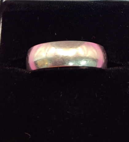 18CT - White Gold Band Ring - 4.83g - Size W. Hallmarked