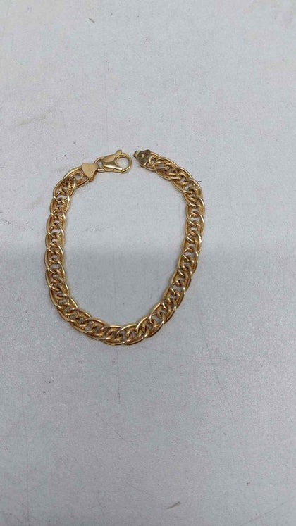 9ct Yellow Gold Interlocking Link Bracelet Chain - 8