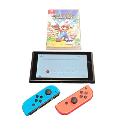 Nintendo Switch Neon w/Mario + Rabbids Kingdom Battle**Unboxed**