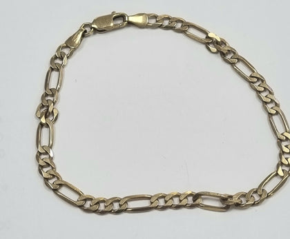 9ct gold figaro bracelet