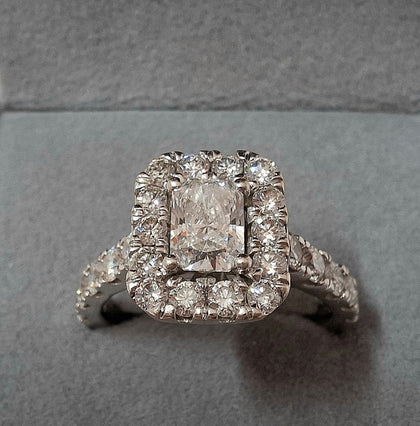 9 Carat White Gold ring Size P/Q with Lab Grown Diamonds