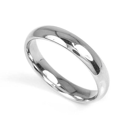 Platinum D Shape Polished 5mm Band Wedding Ring U