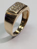 9ct Gold Diamond Coffin Style Ring Size P 1/2