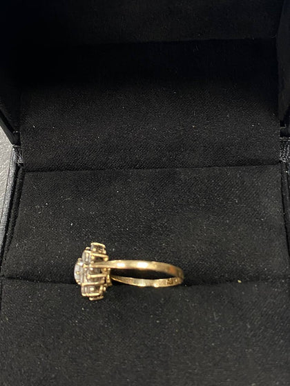9ct Yellow Gold Ring With CZ Cluster