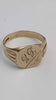 9ct Yellow Gold Vintage Men’s Signet Ring with Engraved Pattern – 4.93g – Size R – Classic Retro Style
