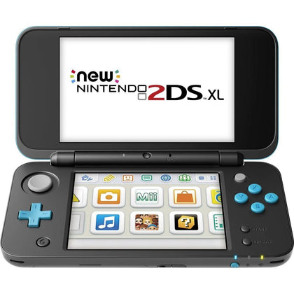 New Nintendo 2DS XL Black Turquoise + Super Mario DS Game