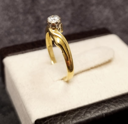18ct Yellow Gold Solitaire Ring -Size L
