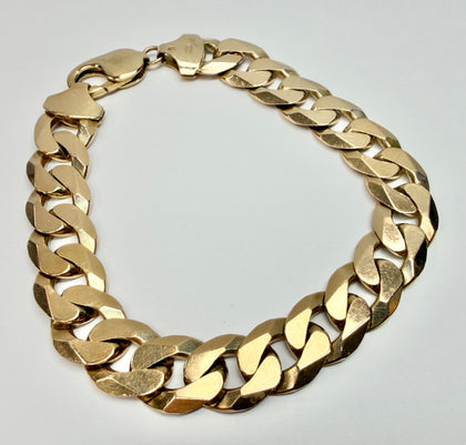 9ct yellow gold curb bracelet 8.5