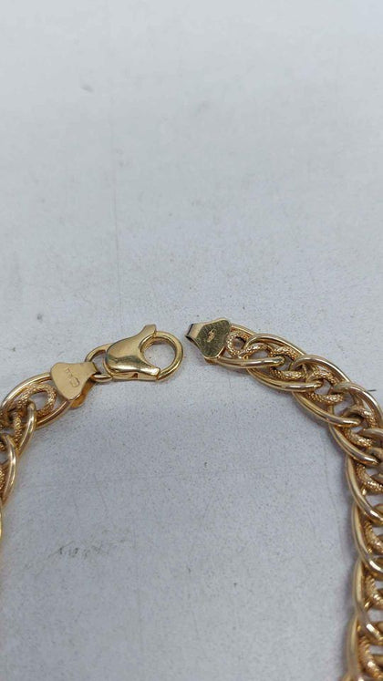 9ct Yellow Gold Interlocking Link Bracelet Chain - 8