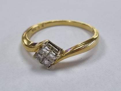18ct Gold Diamond Ring 0.25ct Size  Q