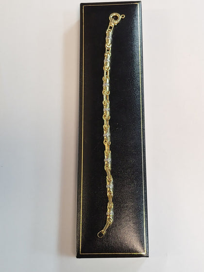 14ct two-tone bracelet - 6.85g - 8