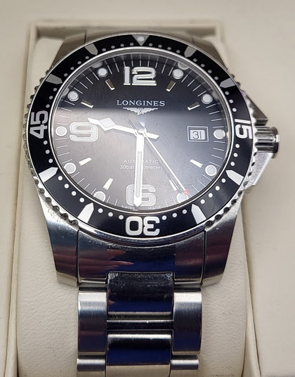 Longines HydroConquest Men's Black Watch - L3.742.4.56.6 - Boxed With paperwork