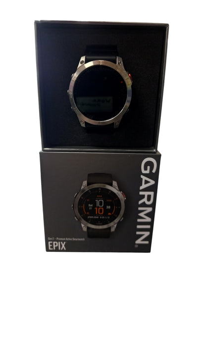 Garmin Epix (gen 2) Black Silicone Strap Smartwatch - In Box - Garmin