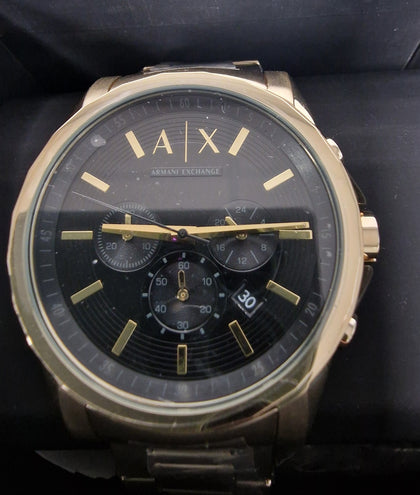 Armani Exchange Men's Gold Coloured Stainless Steel Watch AX2095