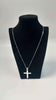 925 Sterling Silver Thin Chain Necklace With Big Cross Pendant - 12.85 Grams - 24" Long *BRAND NEW*