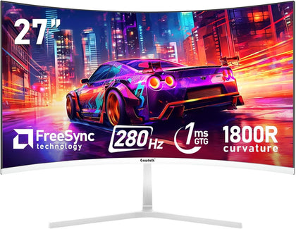 Gawfolk 27 Inch PC computer screen,1800R Curved Gaming 280Hz Monitor **Collection Only**