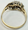 9ct yellow gold multi diamond cluster ring M 1/2