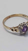 9ct Yellow Gold Ring With DIA Stones & Purple Stone - 1.99 Grams - Size R