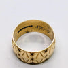 375 9CT HALLMARKED, BAND WITH FULL ENGRAVINGS, SIZE N/6.5, 4.3G, BOXED