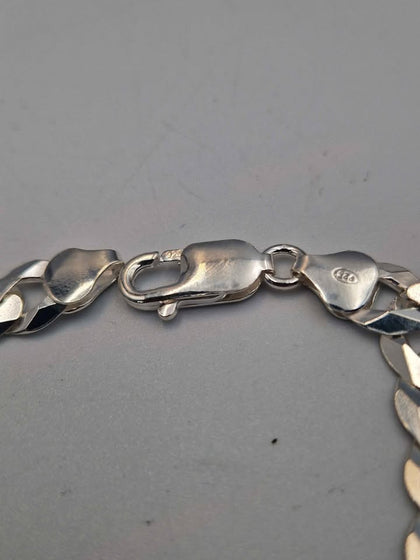 925 Sterling Silver Curb Bracelet - 9