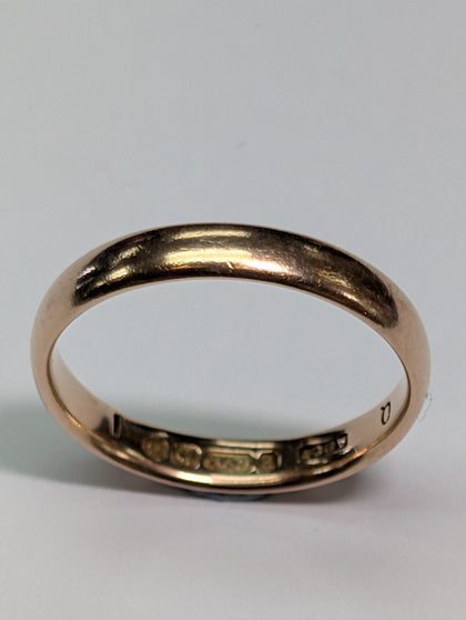 9ct gold wedding band ring