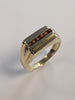 9ct Gold Ring With Red Stones Size S