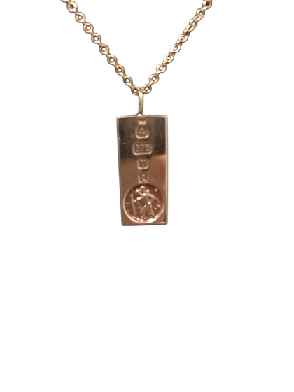 9ct 7.24g St.Christopher Ignot And 9ct 3.19g Gold Chain 18