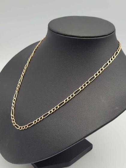 9ct Yellow Gold 3-in-1 Figaro Chain Necklace - 18