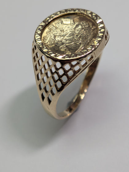 Ladies 9ct Gold  St George Ring