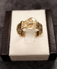 Solid 9ct Yellow Gold Textured Buckle Ring Size  - Q