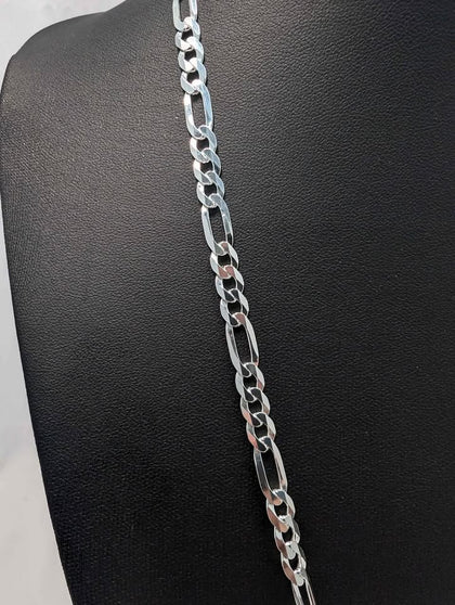 925 Sterling Silver 3-In-1 Figaro Chain With Heart Locket Pendant - 29.2 Grams - 24
