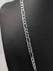 925 Sterling Silver 3-In-1 Figaro Chain With Heart Locket Pendant - 29.2 Grams - 24" Long *BRAND NEW