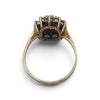 9CT Gold Women's Floral Style Ring, Red Stone, 2.5Grams, 375 Hallmarked, Size: O