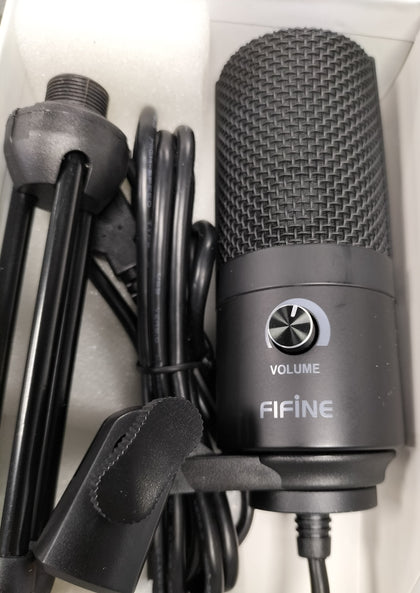 fi fine FIFINE USB Condenser Microphone with Gain Knob,Metal Recording Mic for Home Studio,Podcasting,Voice-over,Laptop,Windows -K669