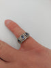 18CT Gold Sapphire Trilogy Stone Ring with Diamond Stones, 4.7Grams, Hallmarked 750, Size: K